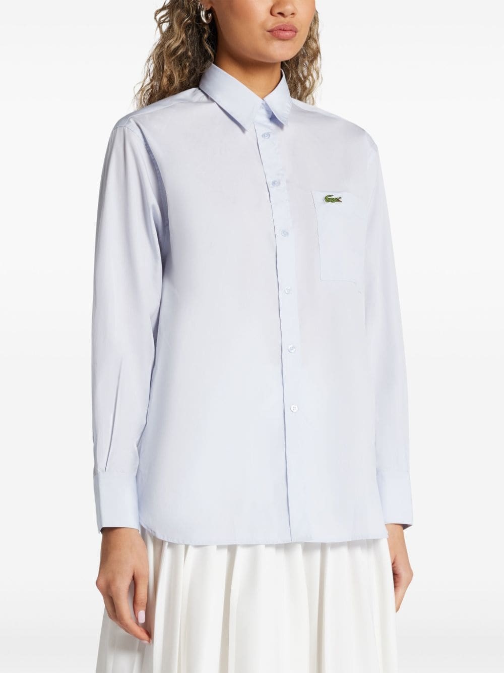 logo-appliquÃ© cotton shirt - 3
