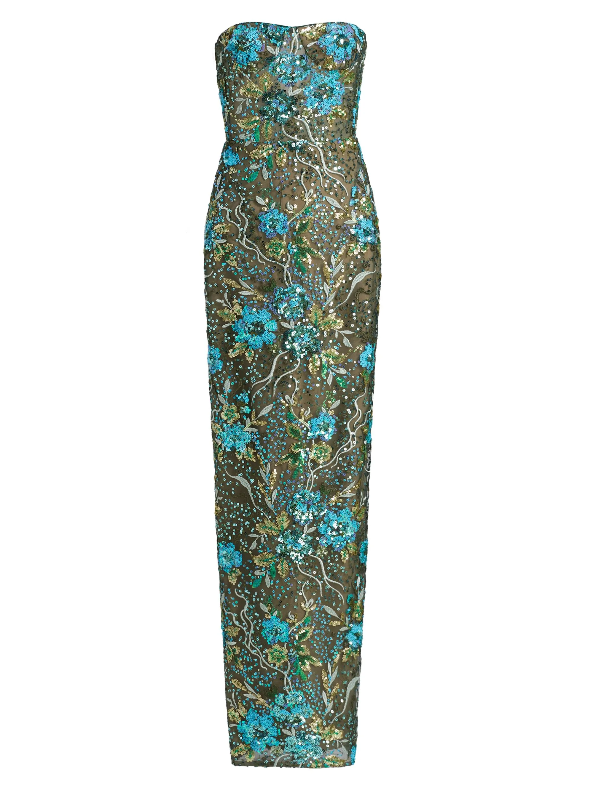 Women's Dahlia Sequin Sheath Maxi Dress - Teal Multi - 1