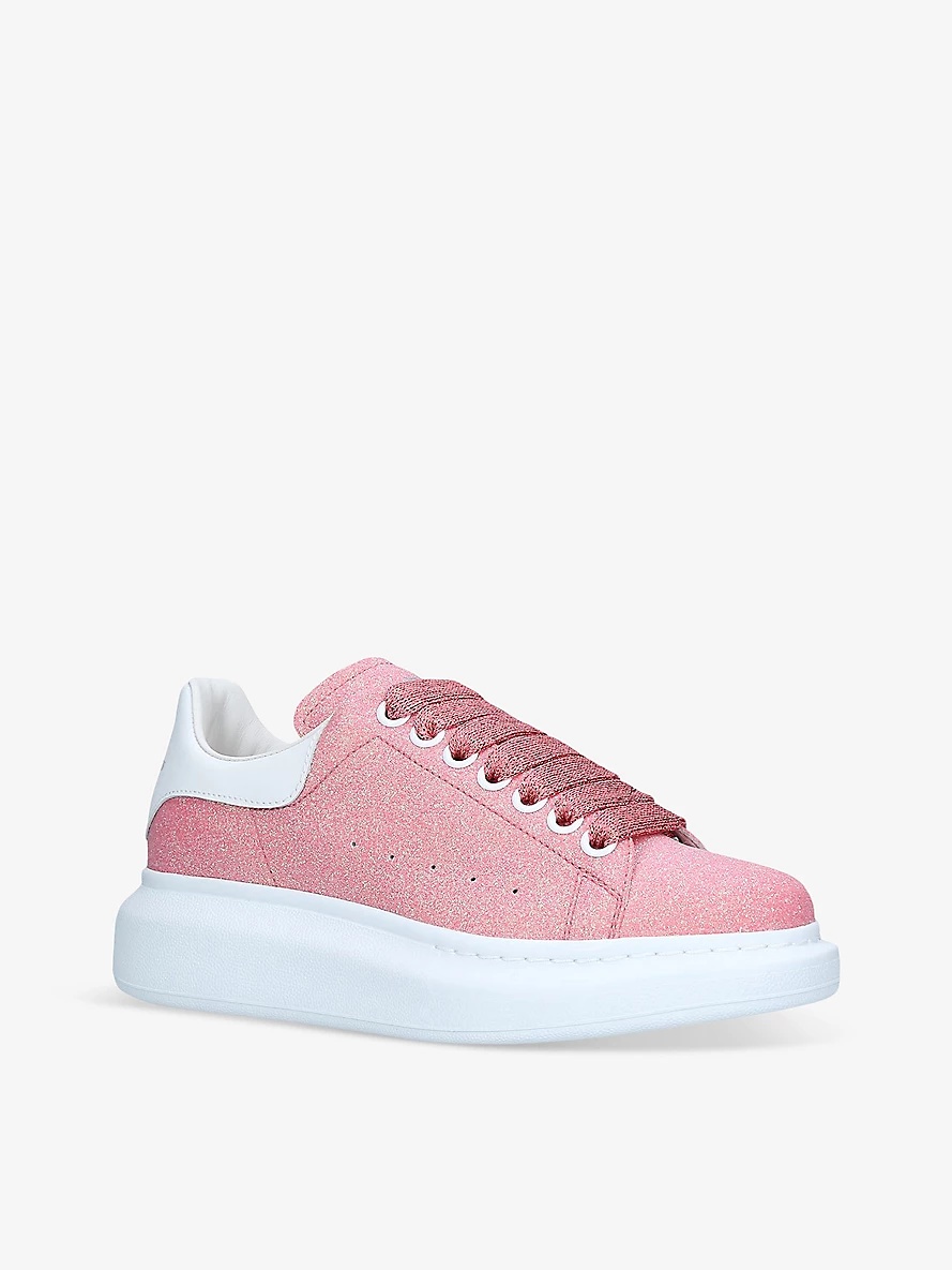 Alexander mcqueen ladies runway leather platform trainers online