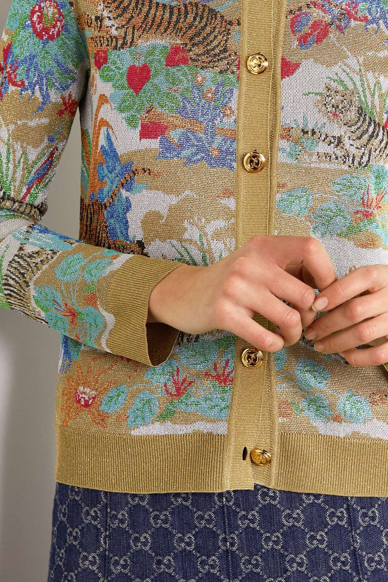 Chinese New Year metallic jacquard cardigan 5