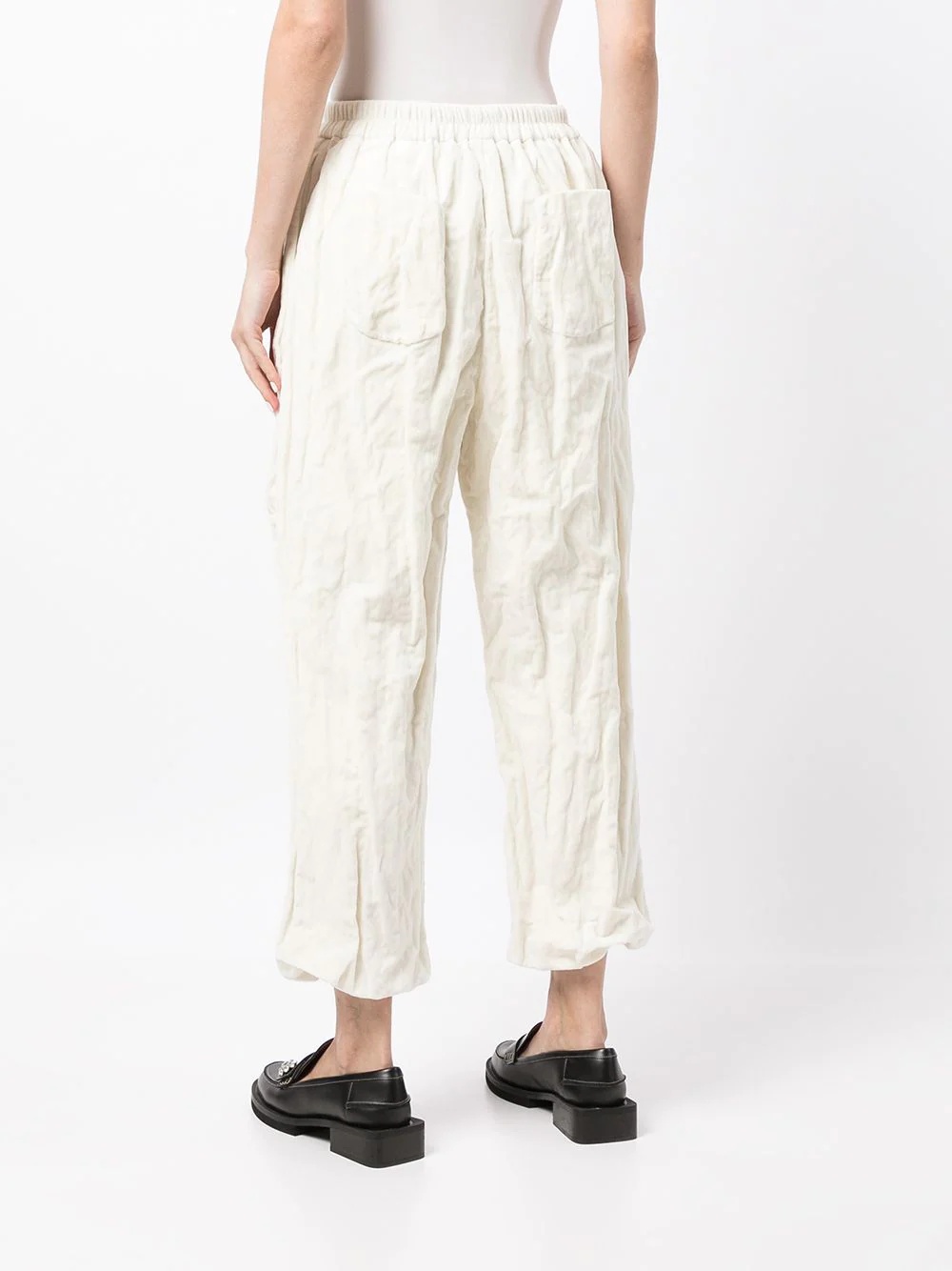 crinkled straight-leg trousers - 4