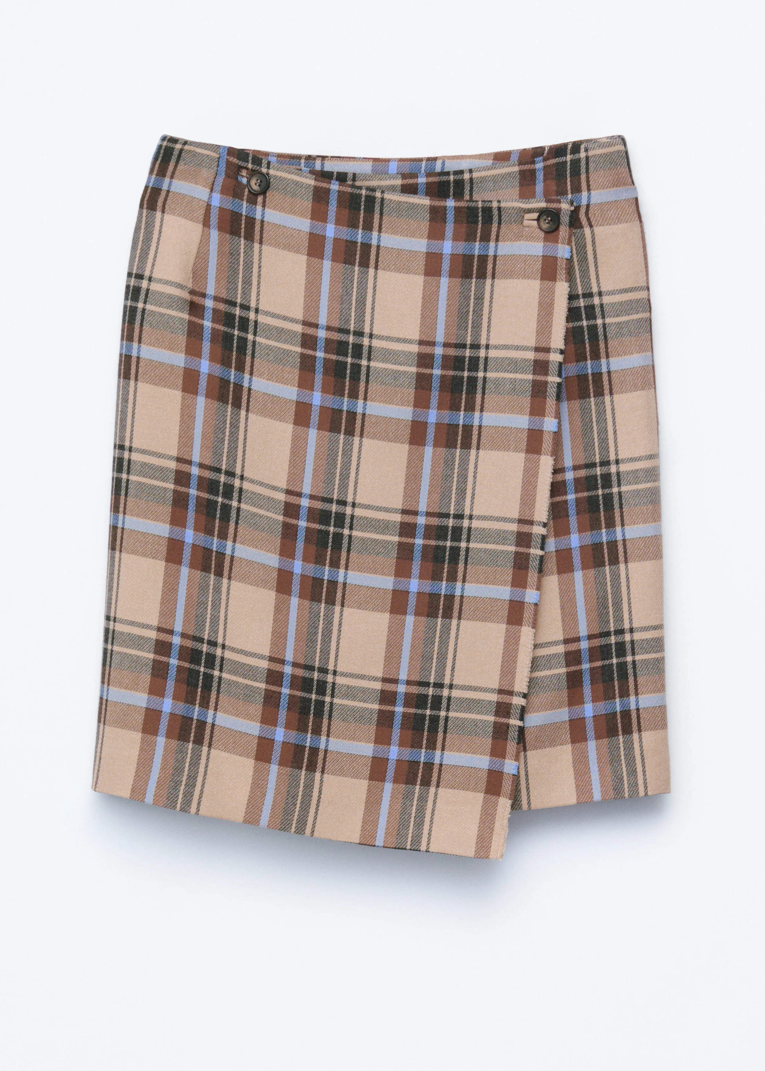 Knee-Length Tartan Wrap Skirt - 1