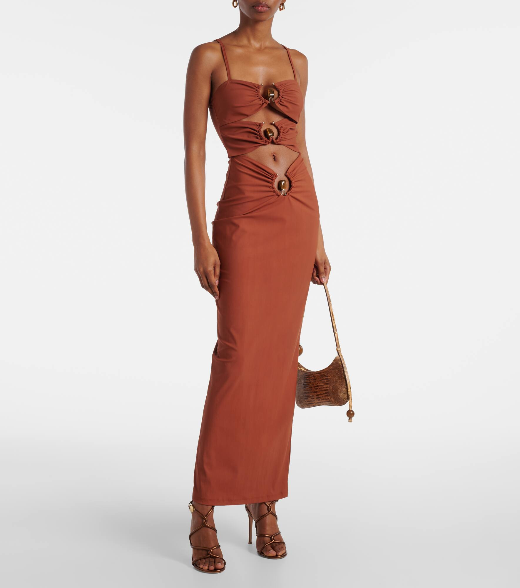 Pierced Orbit cutout jersey maxi dress - 2