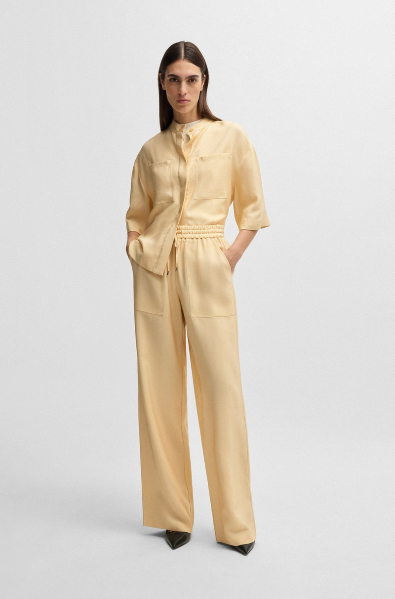 BOSS WIDE-LEG DRAWCORD TROUSERS IN SOFT TWILL outlook
