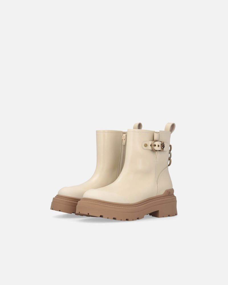 LEATHER BOOTIES WITH LOVE BIRDS LOGO 6
