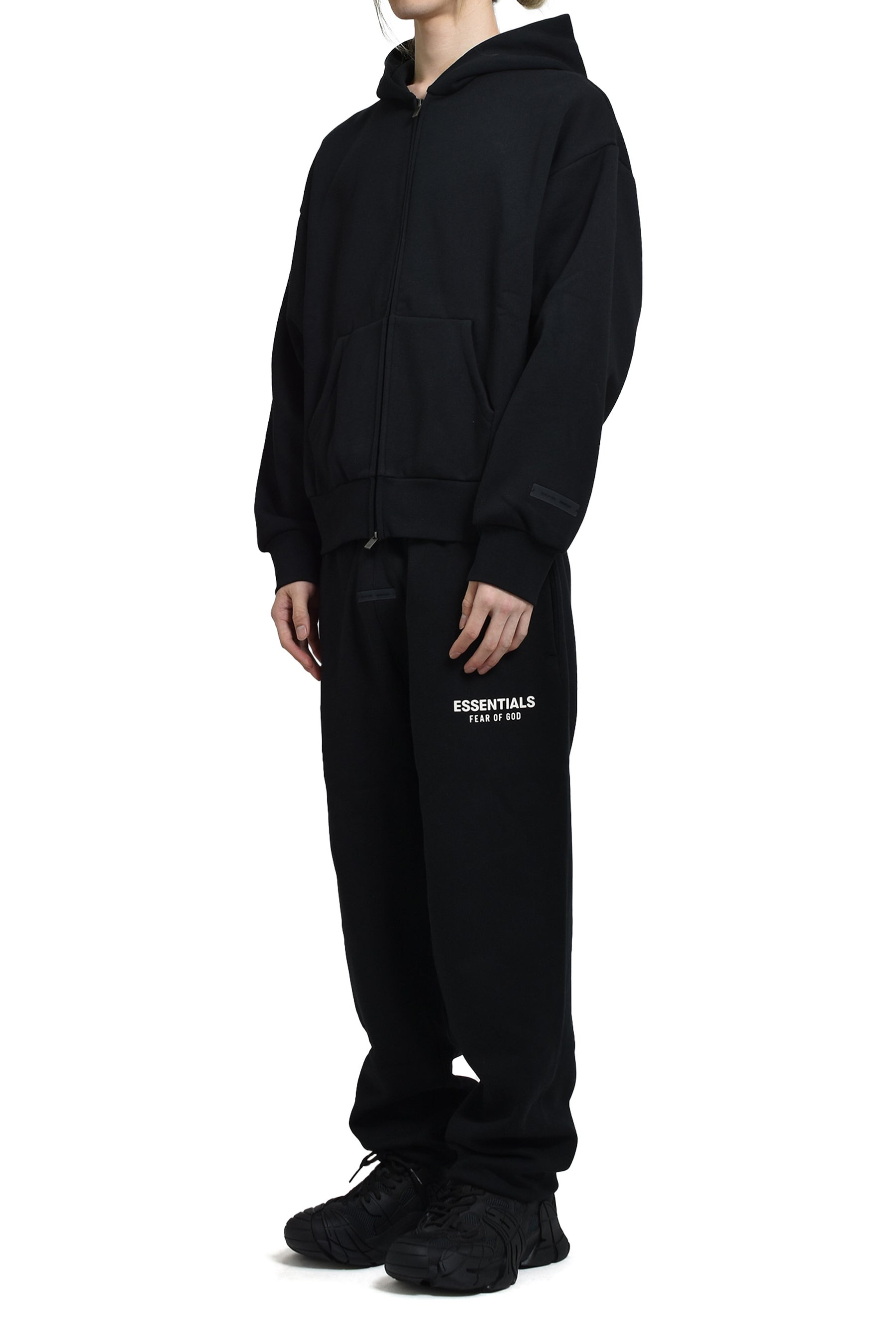 CLASSIC FIT FLEECE ZIP UP HOODIE / JET BLK - 5