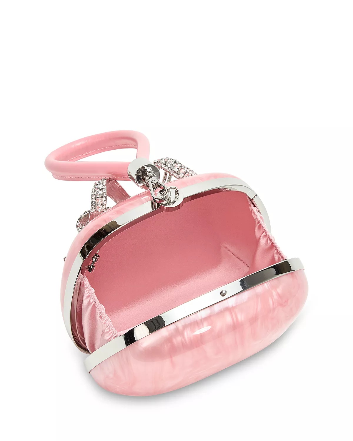 Pink Pearlescent Top Handle Clutch - 3