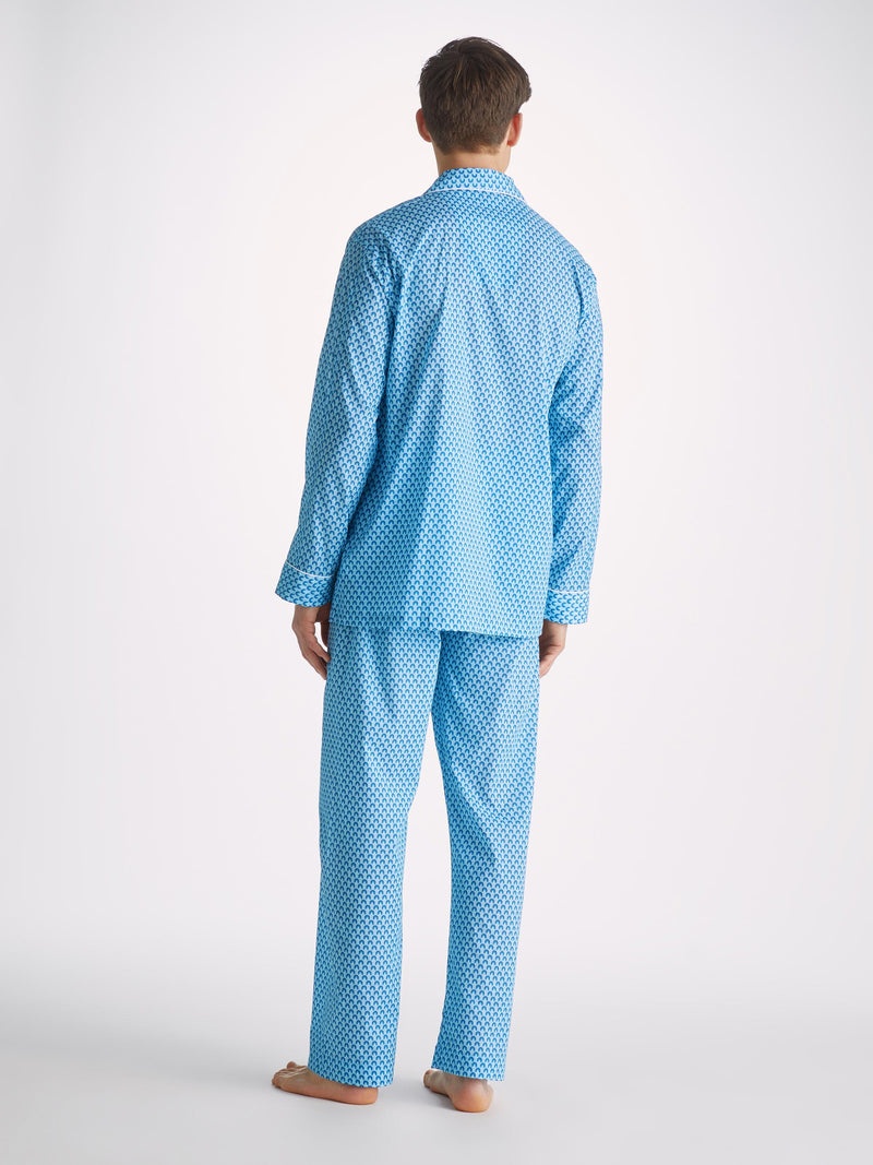 Men's Classic Fit Pyjamas Ledbury 65 Cotton Batiste Blue - 4