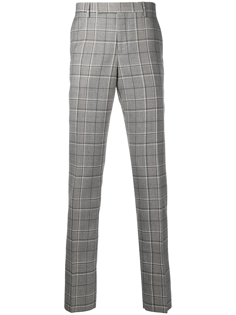 plaid check tailored trousers - 1