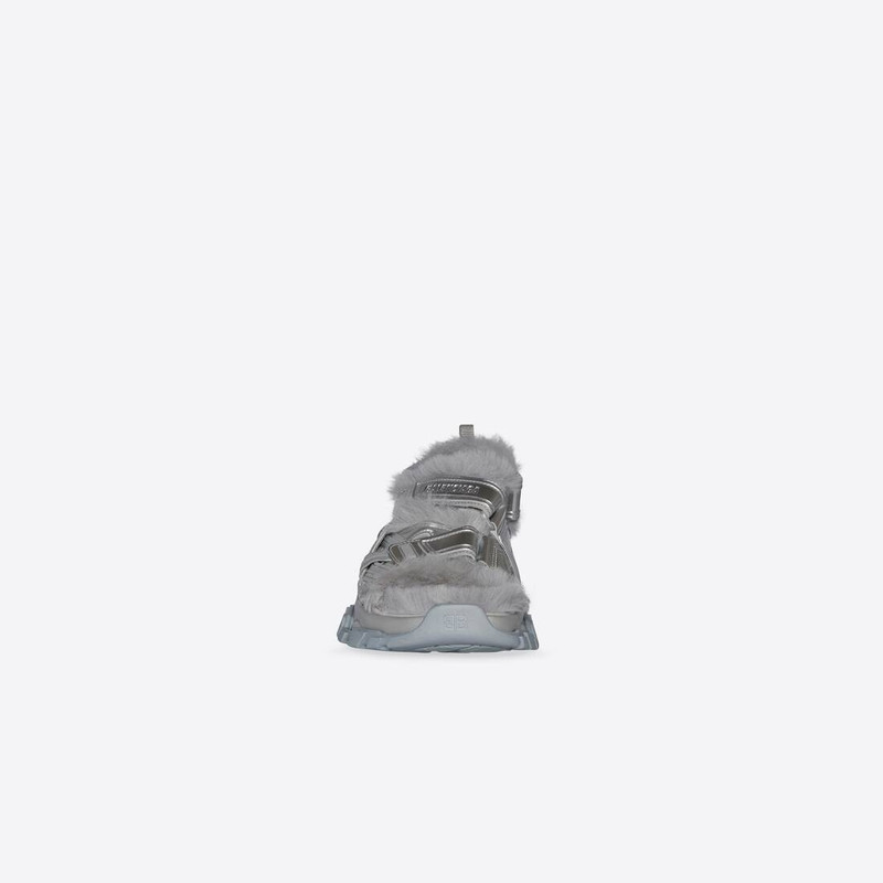 Men's Track Sandal Fake Fur in Silver 3