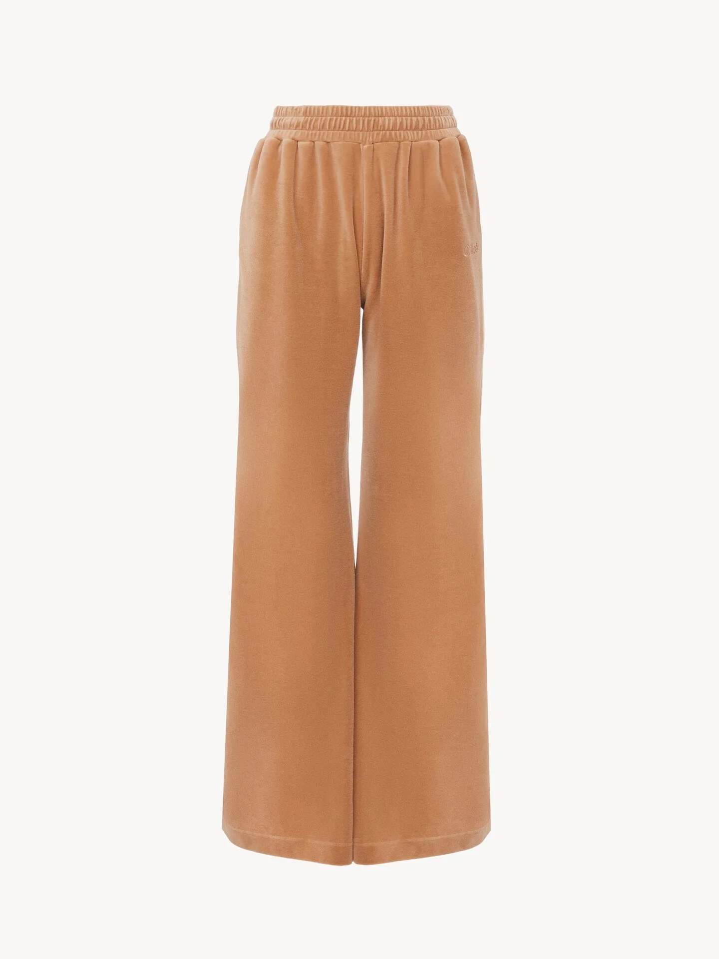 WIDE-LEG TRACKSUIT PANTS IN VELVET - 1