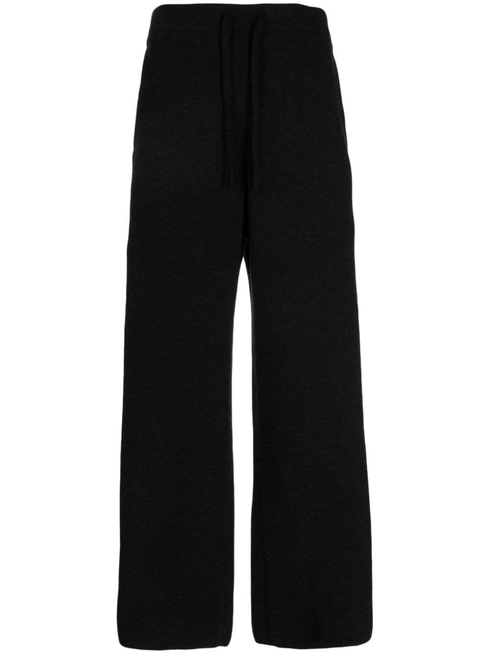 drawstring waist straight-leg trousers - 1