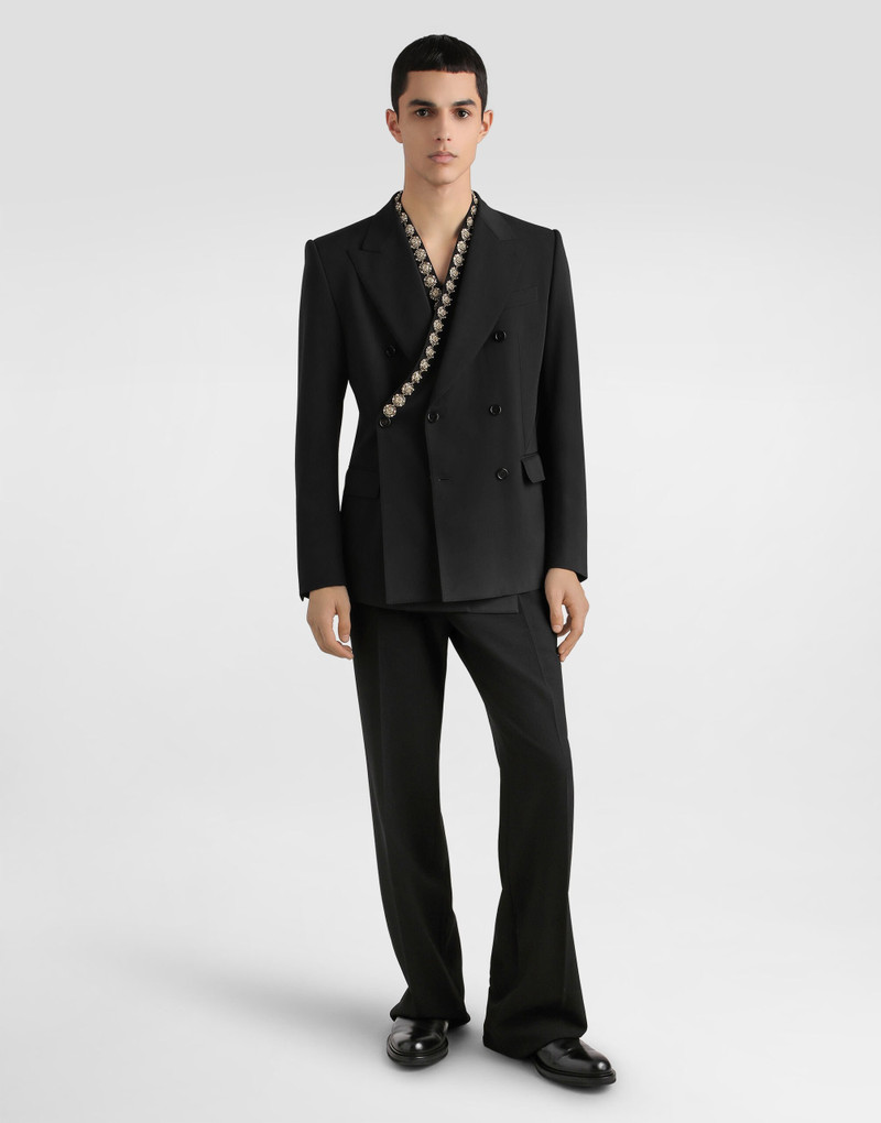 Dolce & Gabbana Double-breasted sicilia bistrecht wool canvas jacket outlook