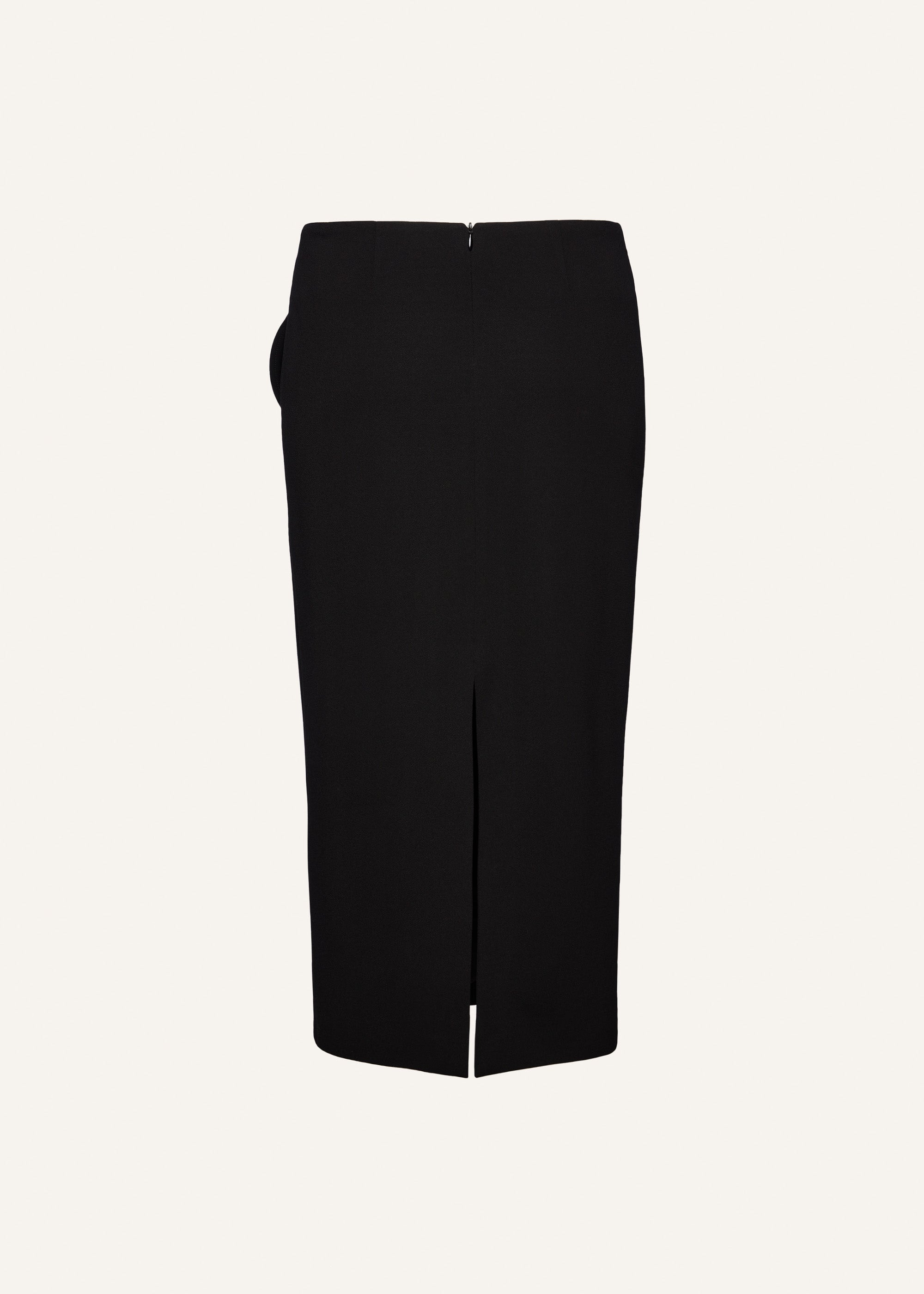 Floral appliqué midi skirt in black - 2