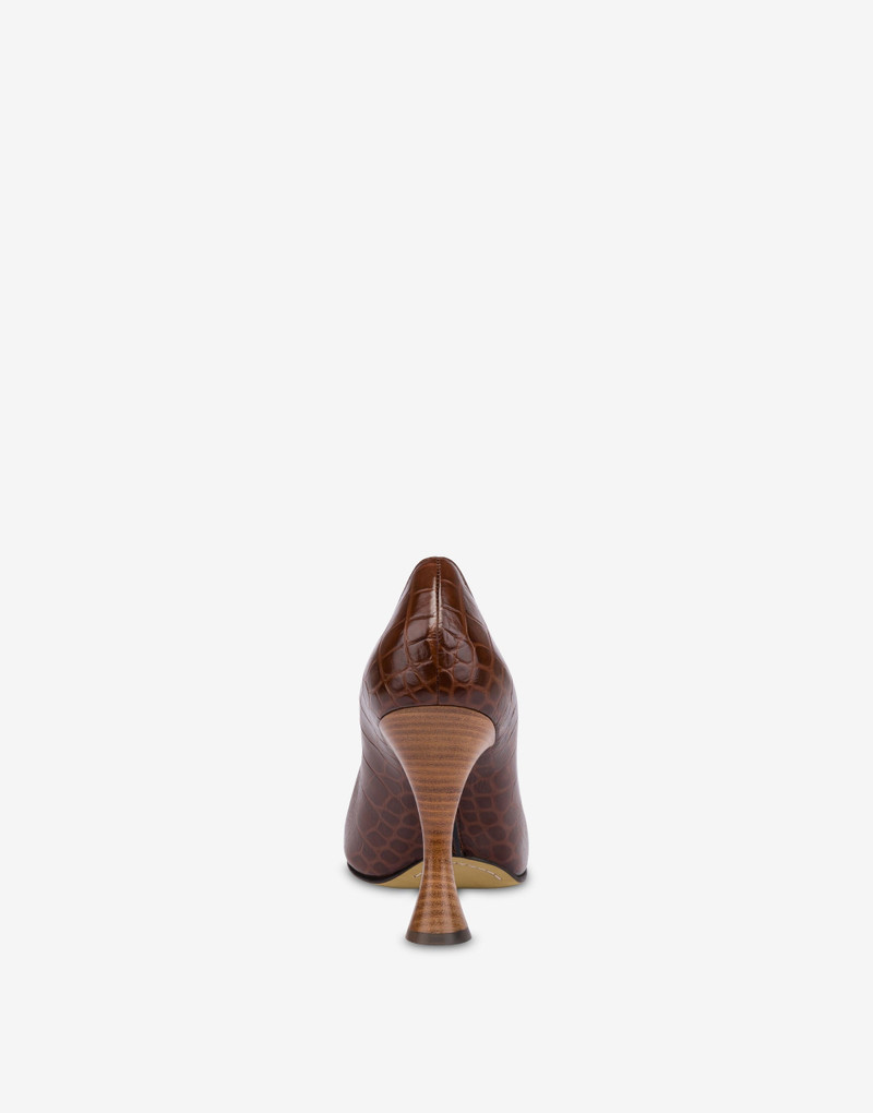 Moschino CROC-PRINT CALFSKIN PUMPS outlook