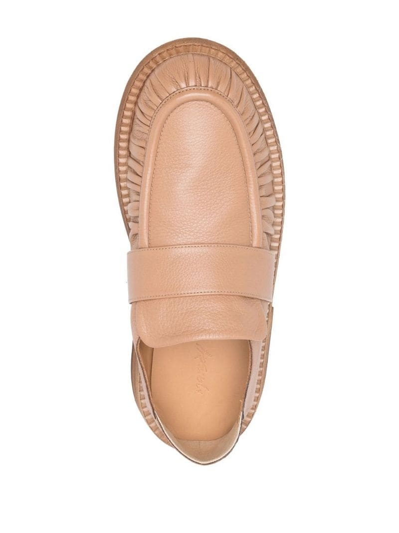 ruched-detail slip-on loafers - 4