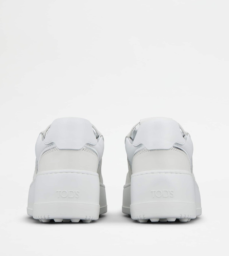 Tod's PLATFORM SNEAKERS IN LEATHER - WHITE outlook