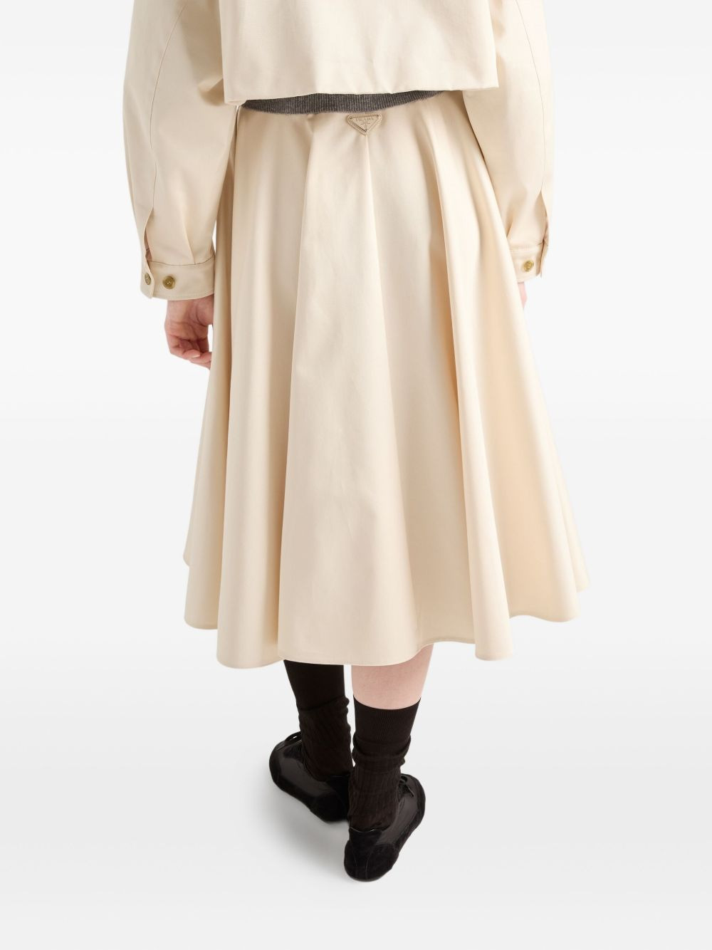 triangle-logo flared skirt - 4