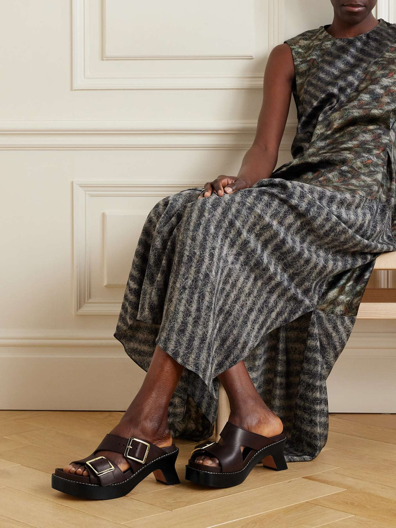 Loewe Ease buckled leather mules outlook