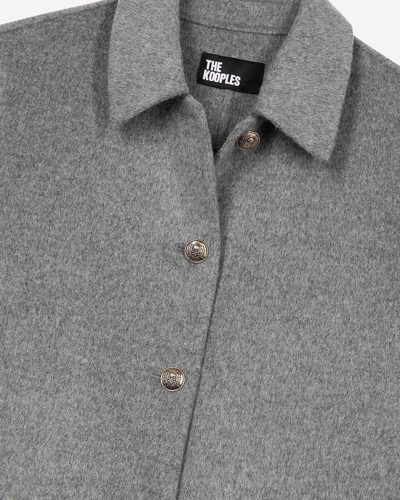 LONG DOUBLE-FACED WOOL COAT WITH GREY CAPE 8