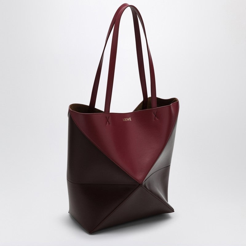 Loewe Puzzle Fold Tote Crimson/Dark Bordeaux Bag Women - 2