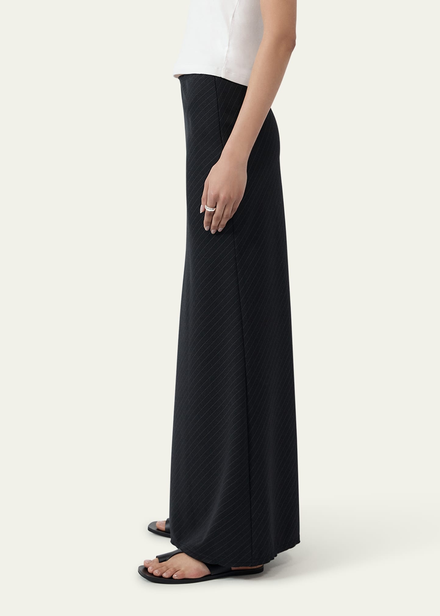 Pinstripe Maxi Coat