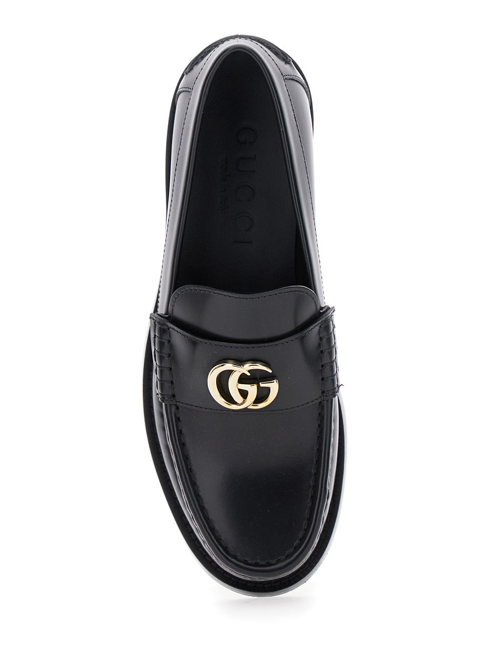 Gucci Women Black Loafers With Double G Logo Plaque In Leather Woman - 4
