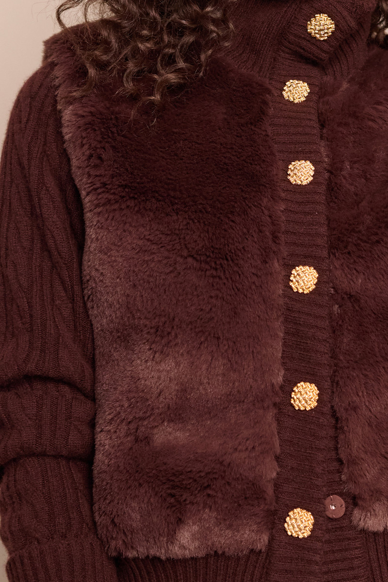 Logan Jacket Faux Fur, Cableknit—Texture, Elevated 5