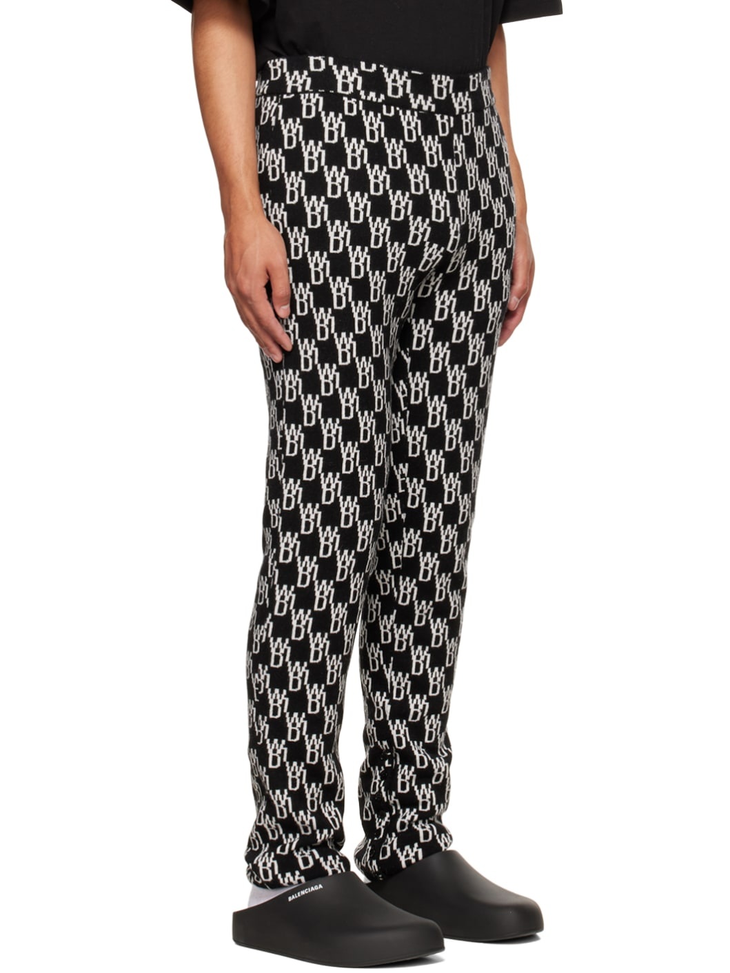 Black Jacquard Lounge Pants - 2