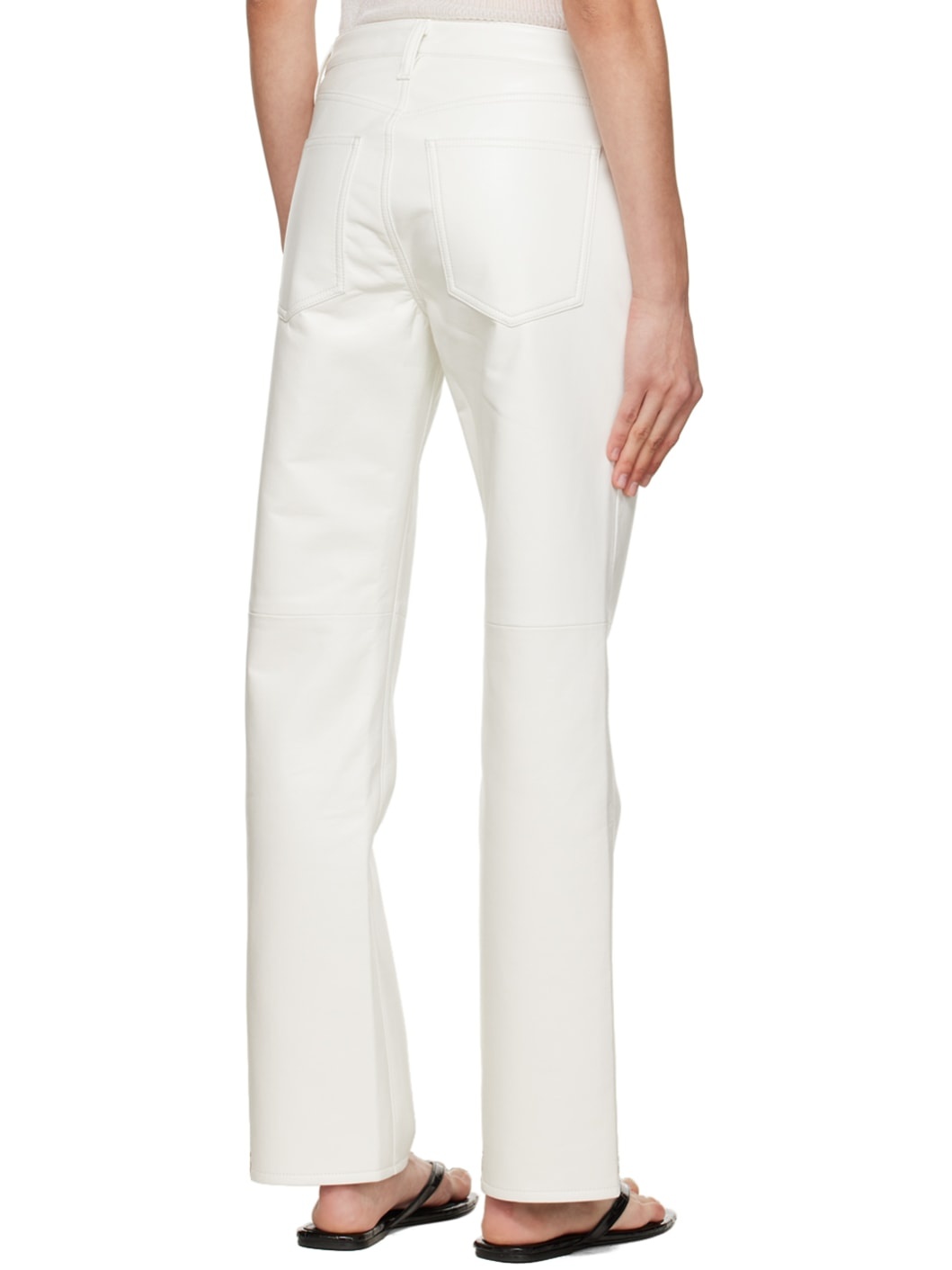 White Finley Leather Trousers - 3
