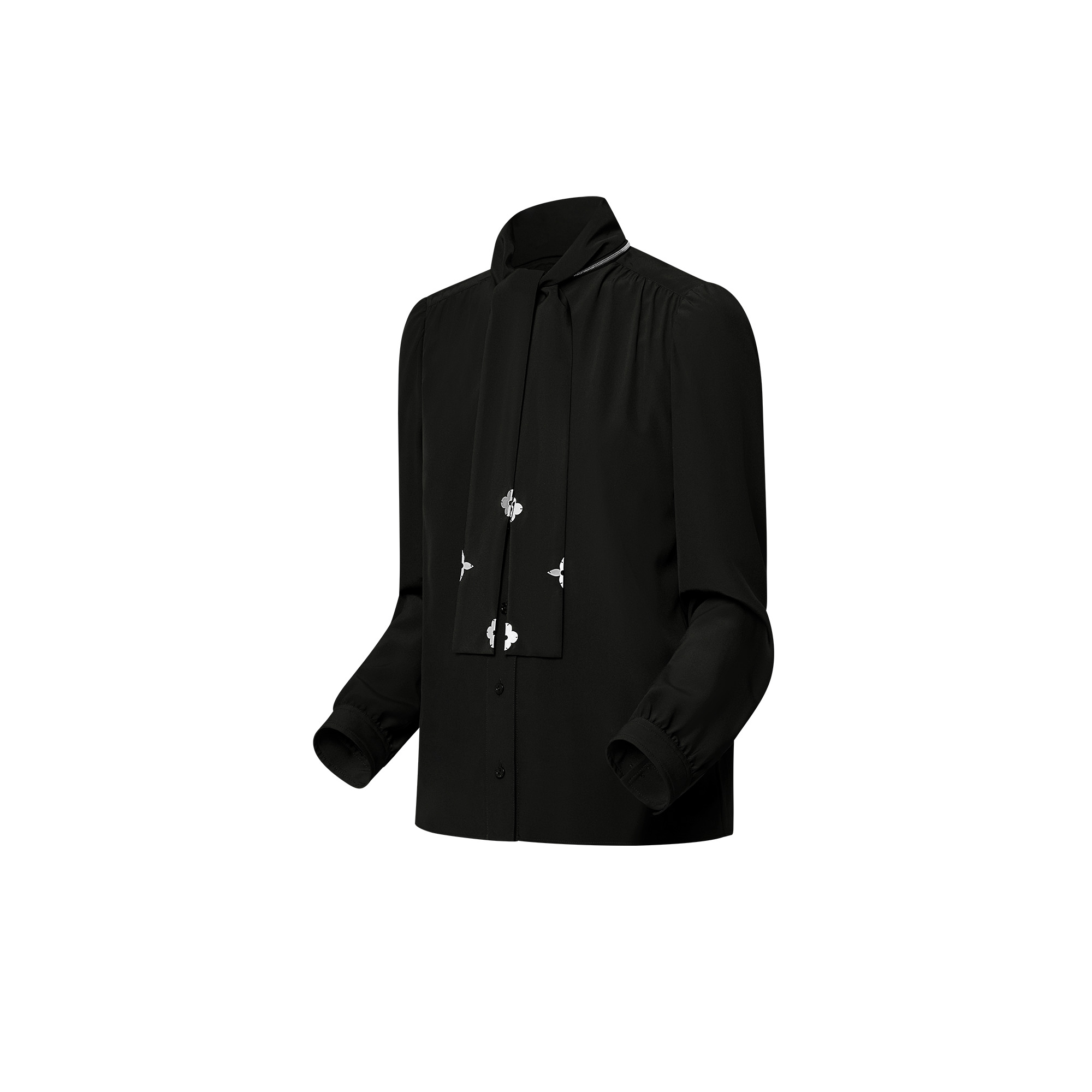 Monogram Accent Lavallière Blouse - 2