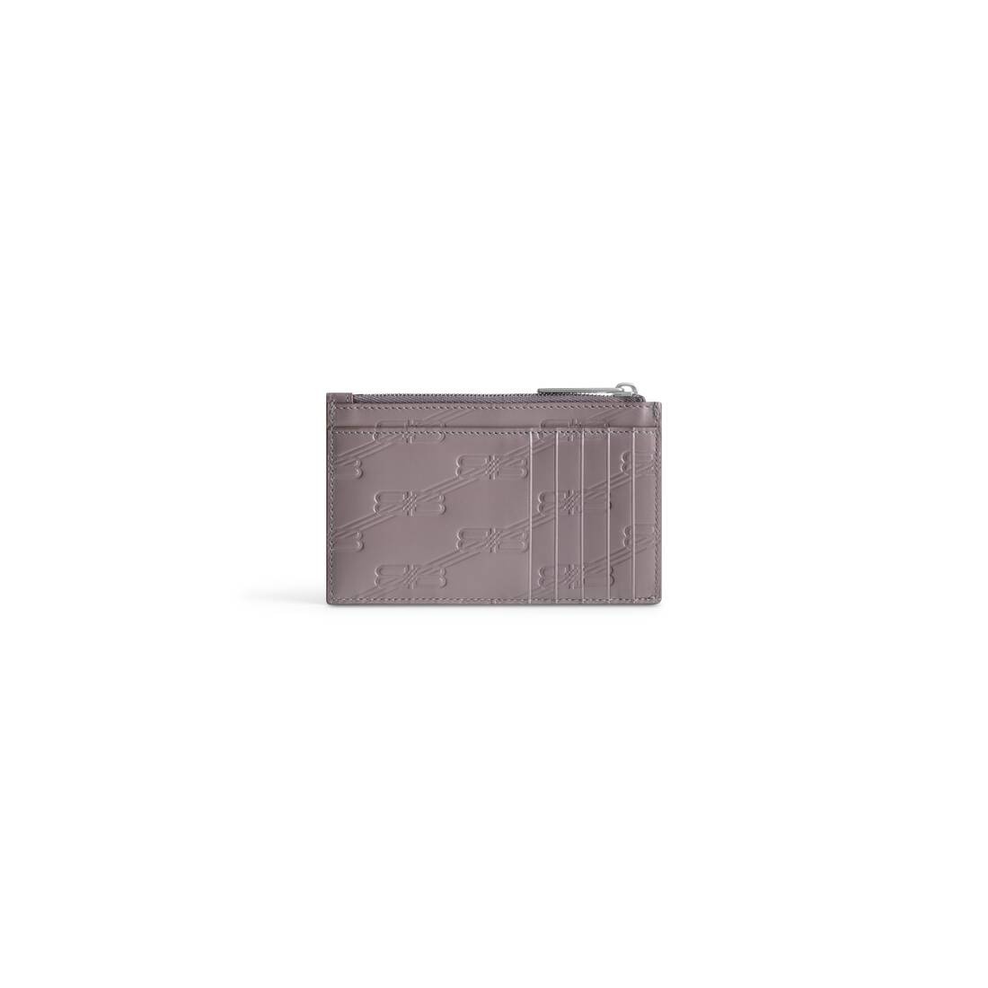Men's Embossed Monogram Long Coin And Card Holder In Box in Dark Grey - 2