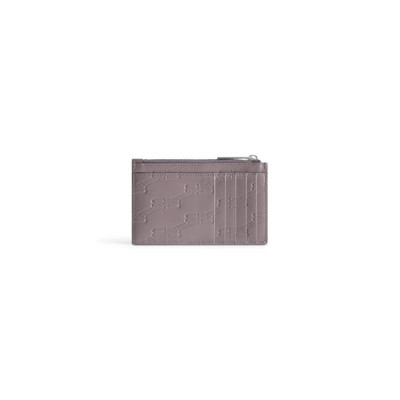 BALENCIAGA Men's Embossed Monogram Long Coin And Card Holder In Box in Dark Grey outlook