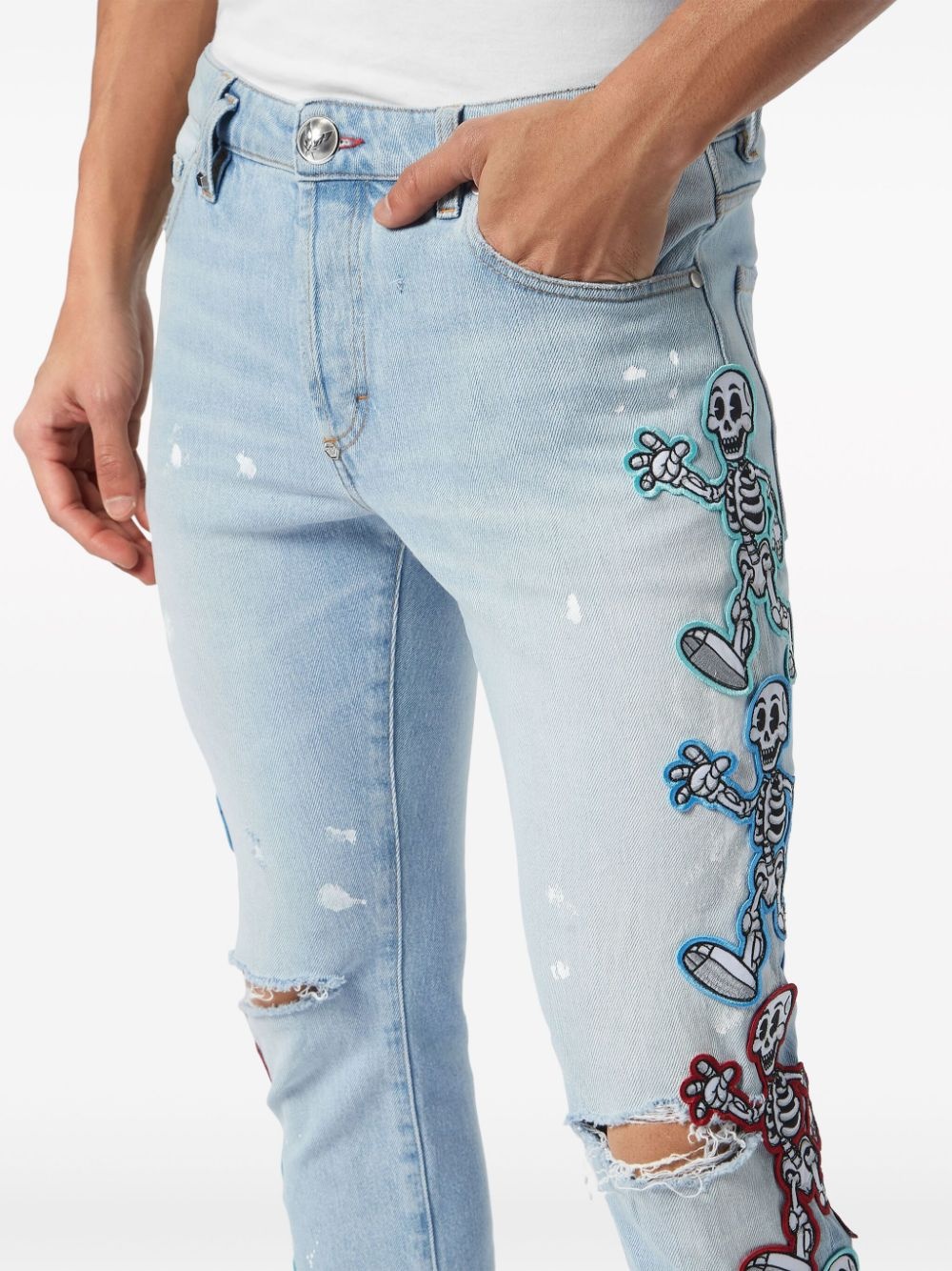 Skully Gang low-rise skinny jeans - 4