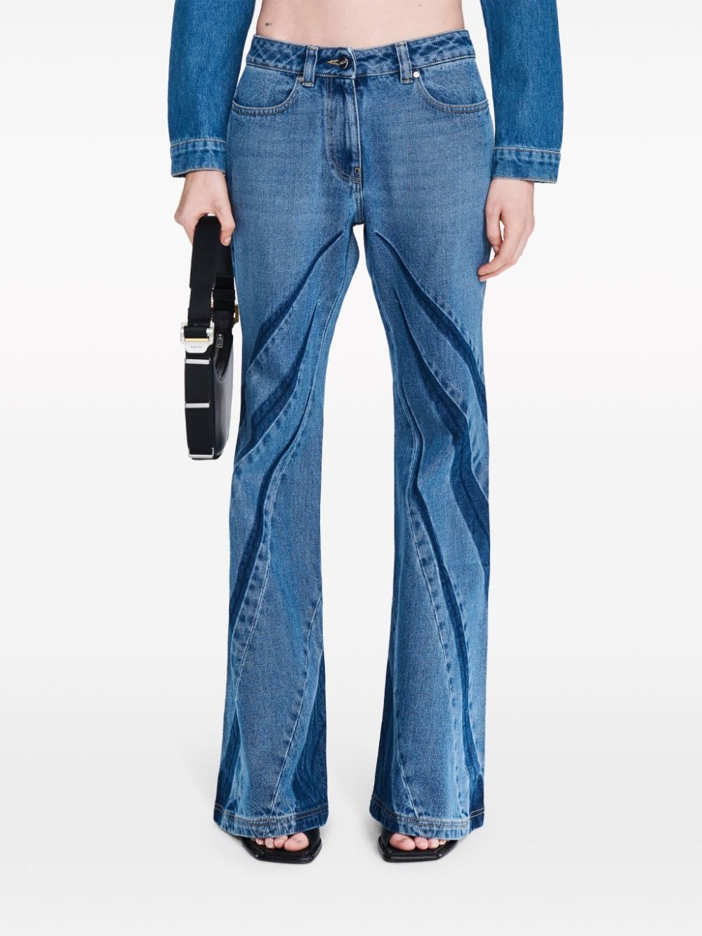 darted bootcut jeans - 5