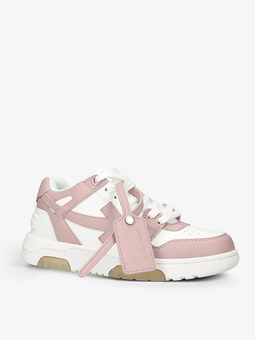 Out Of Office logo-embroidered leather mid-top trainers - 3
