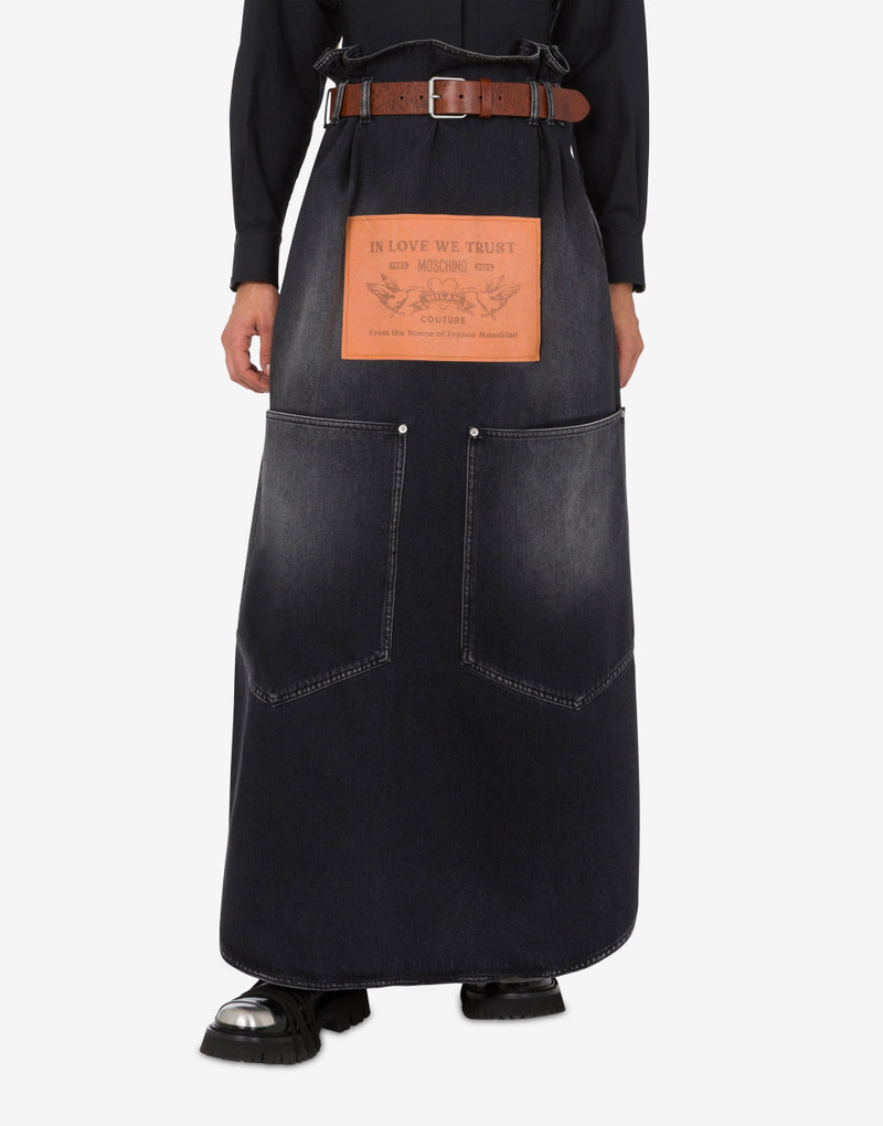 Moschino BLACK DENIM SKIRT outlook
