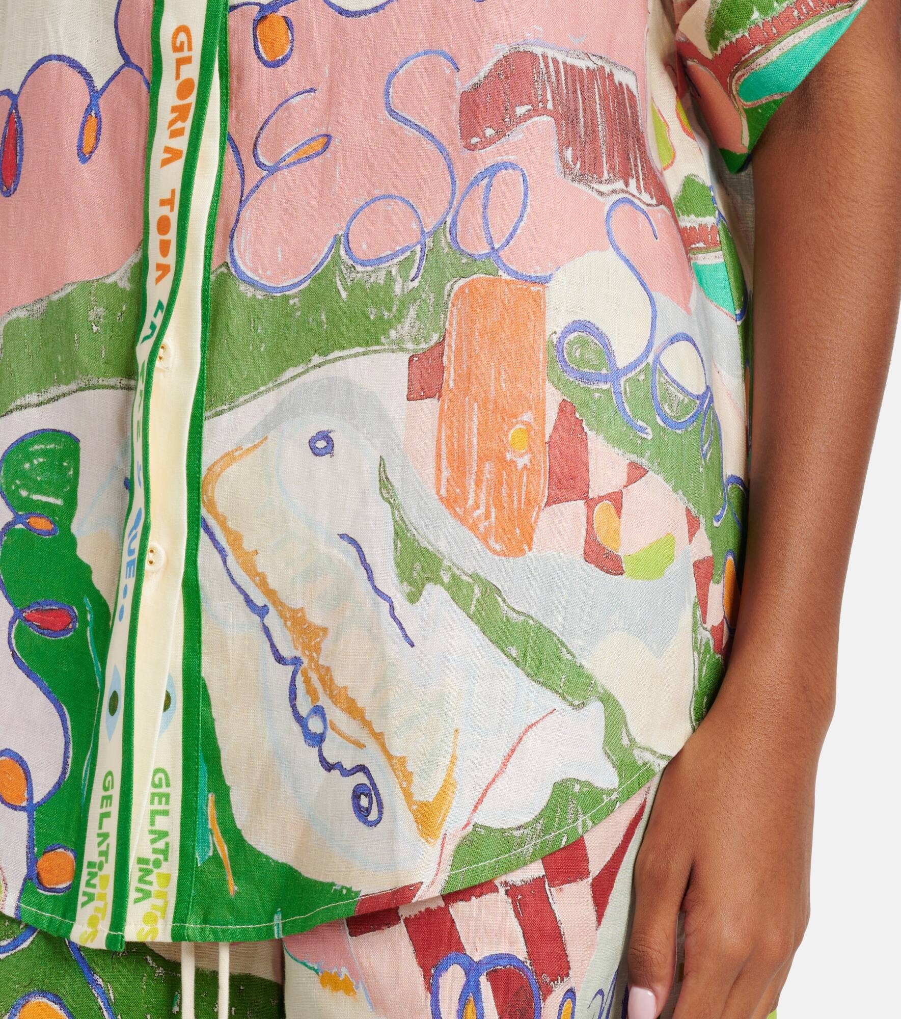Nadia printed linen shirt - 5