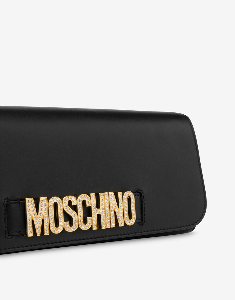 CRYSTAL LETTERING LOGO MAXI CLUTCH 4