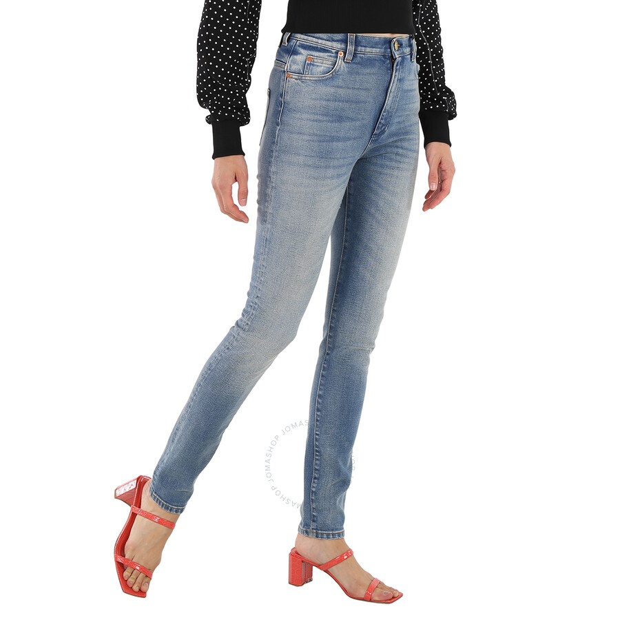 Gucci Ladies Blue Stretch Denim Skinny Pants - 4
