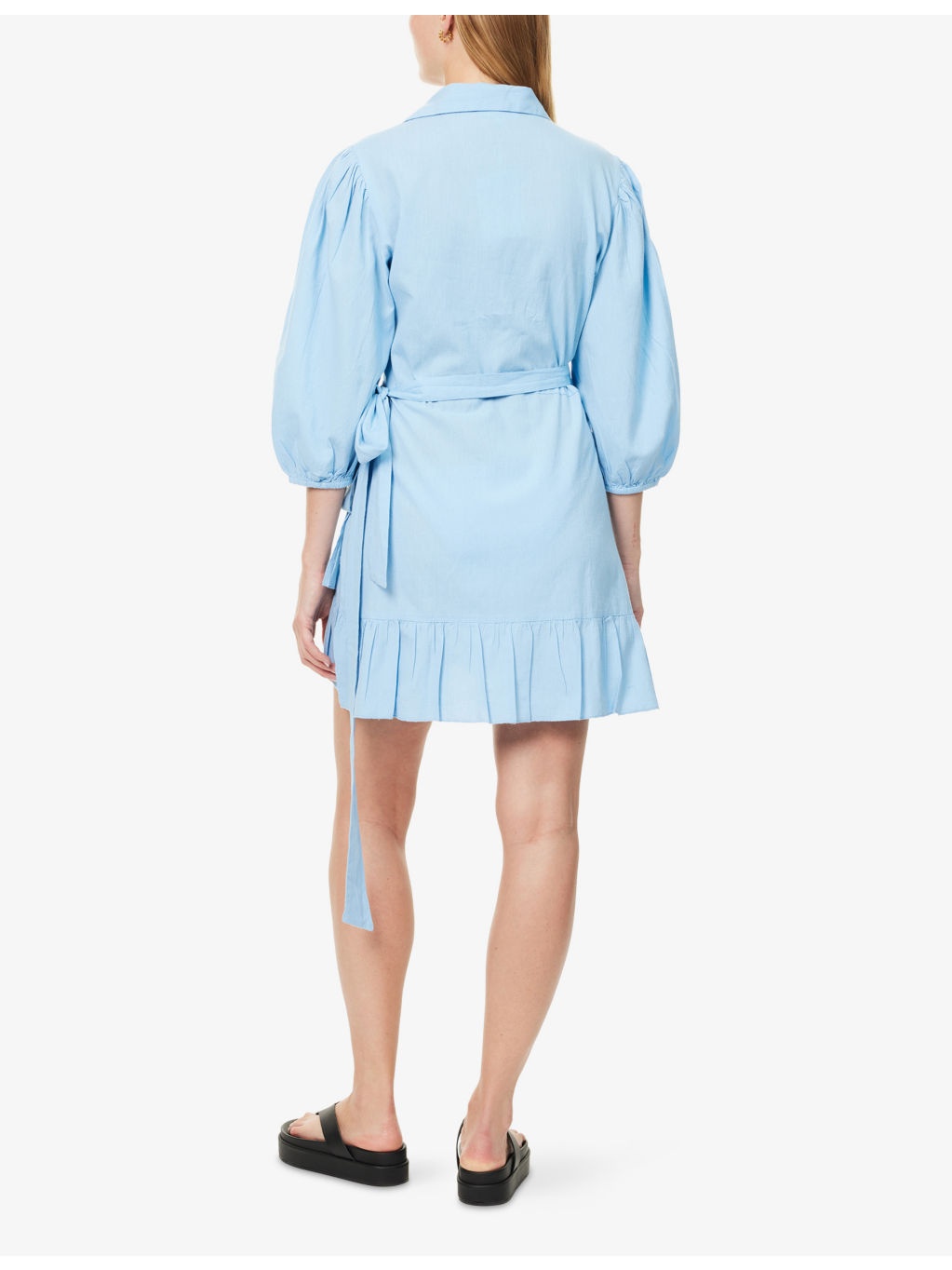 Pam Wrap-Over Cotton-Linen Mini Beach Dress - 4
