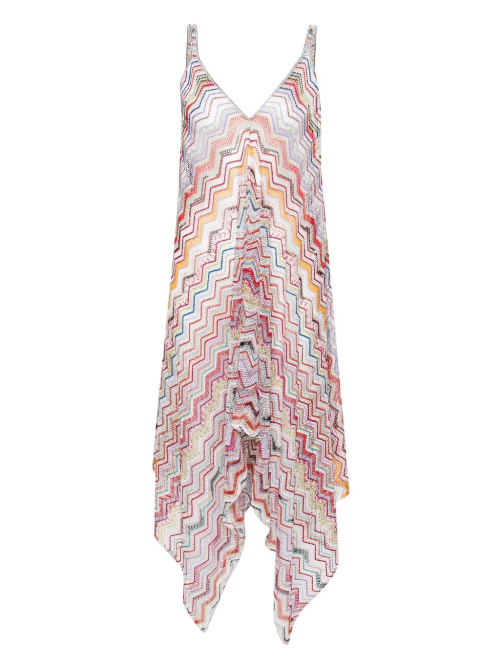 Zigzag-knit asymmetric cover up - 1