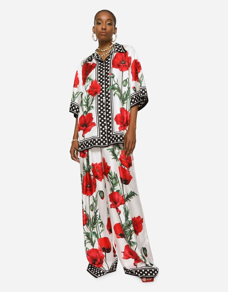 Poppy-print twill shirt - 5