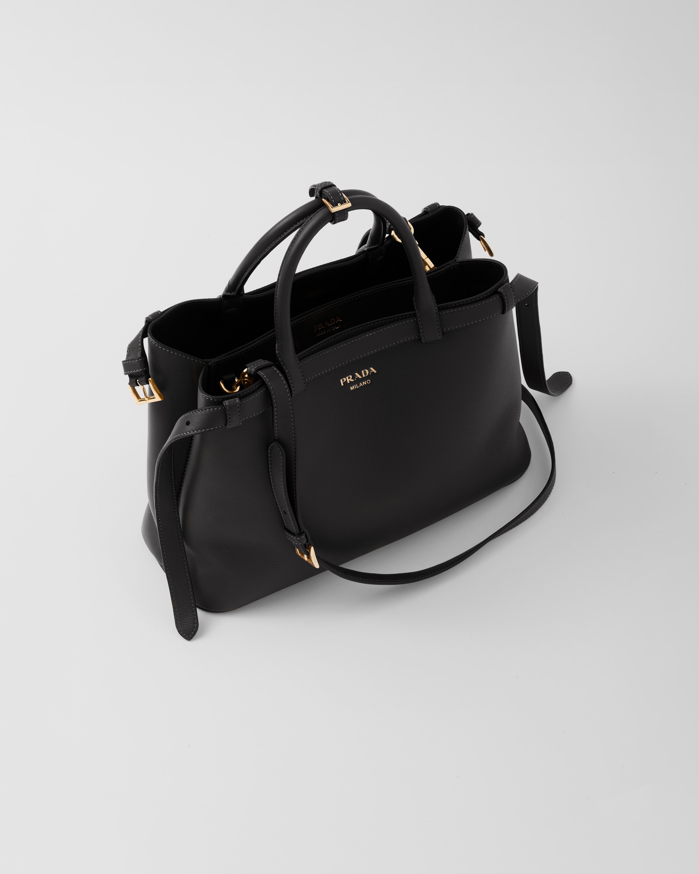Prada Buckle medium leather handbag with double belt - 2