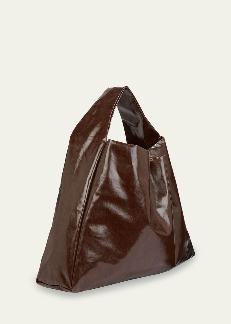 KASSL Editions Skai Shiny Faux-Leather Tote Bag outlook
