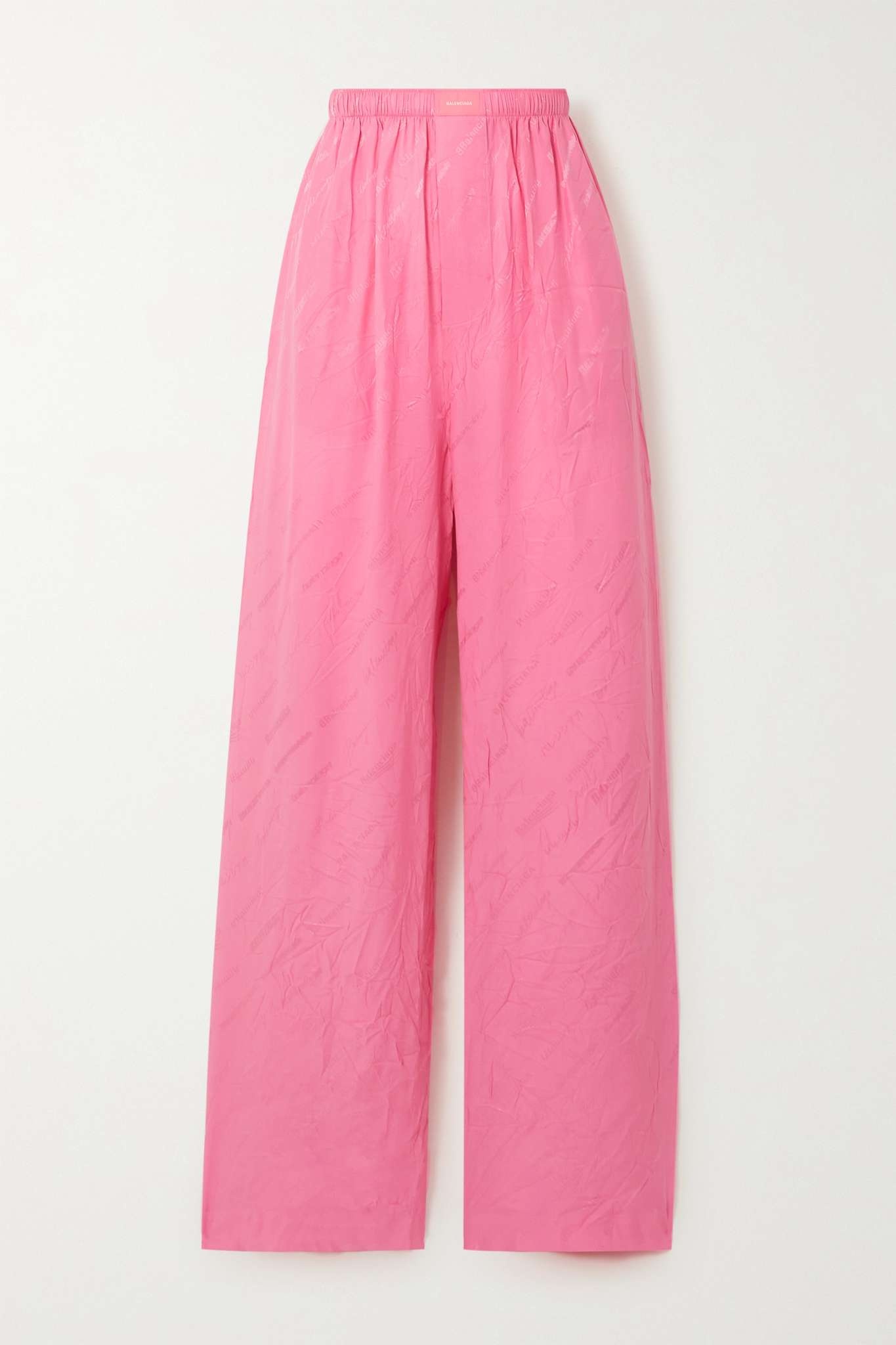 Crinkled silk-jacquard pants - 1