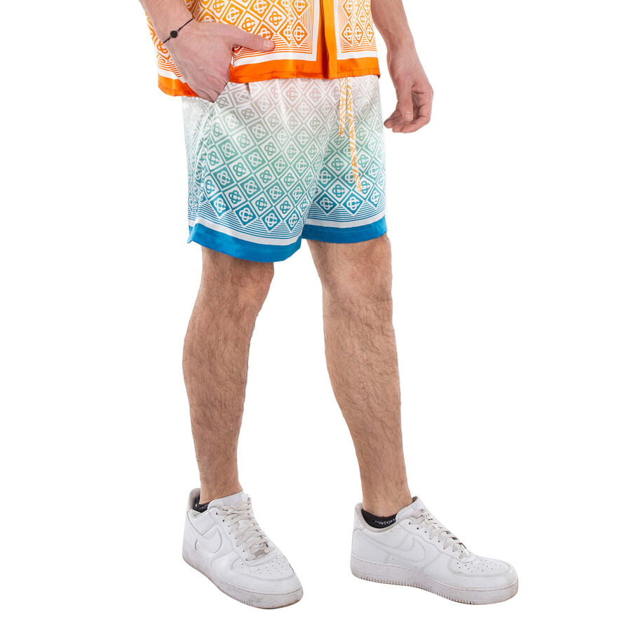 Casablanca Men's Diamond Monogram Degrade Silk Shorts - 3