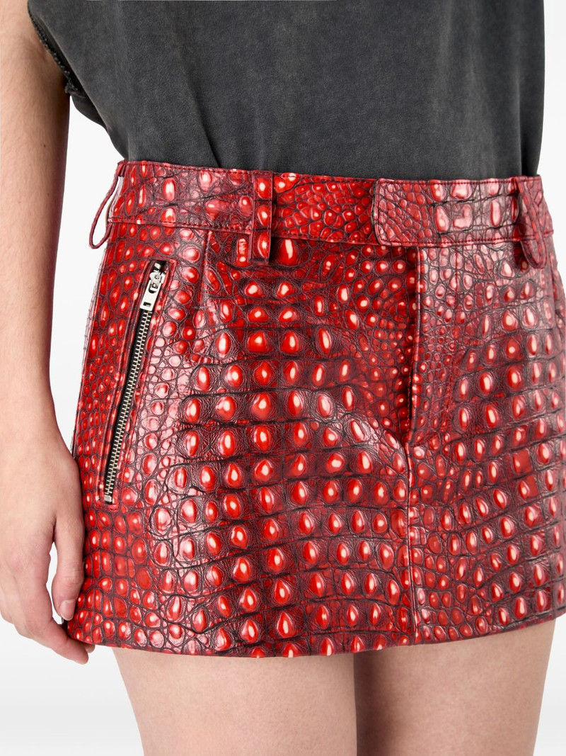 zip textured leather skirt 5