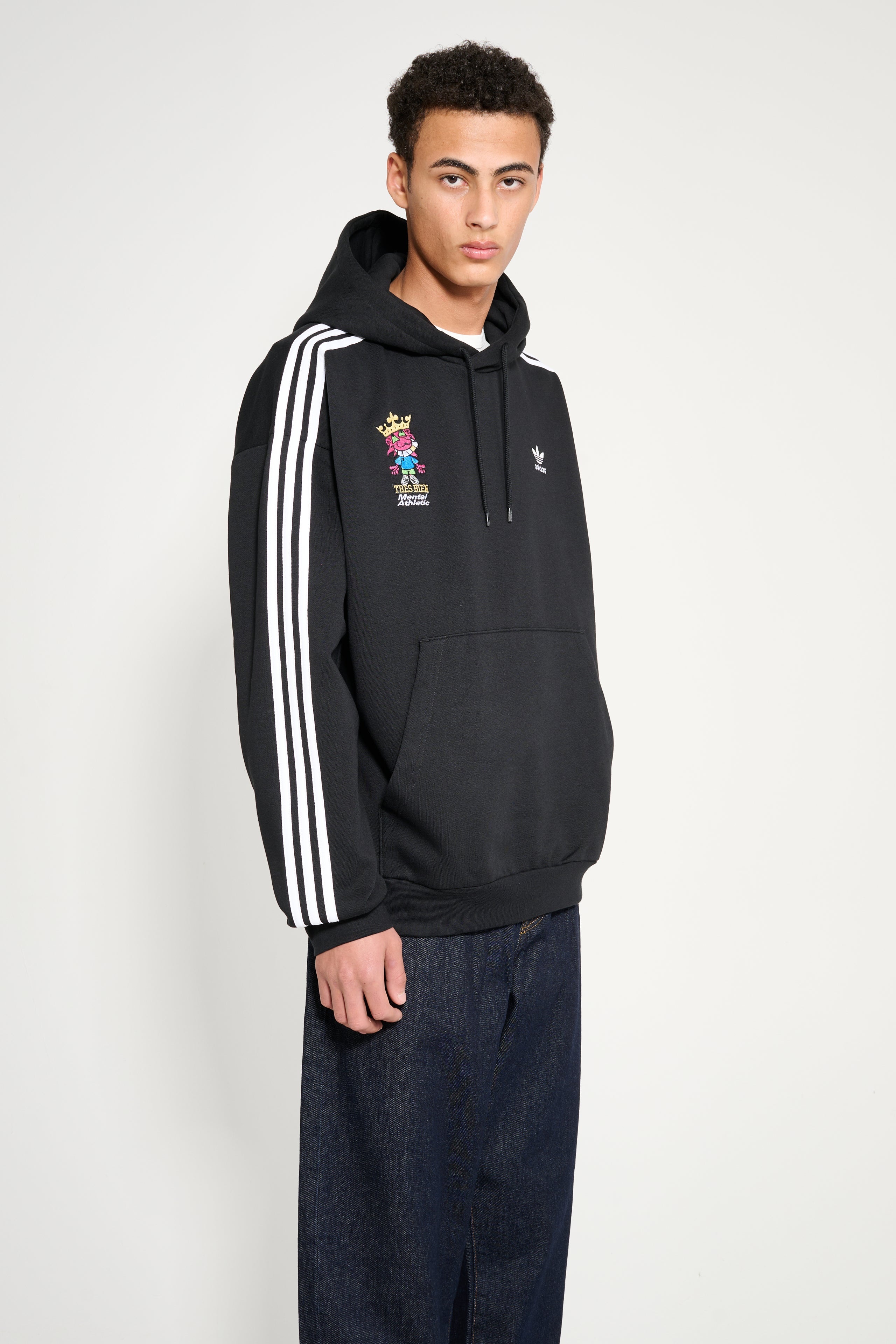 ADIDAS X TRÈS BIEN X MENTAL ATHLETIC ADICOLOR BAGGY FIT HOODIE BLACK - 5