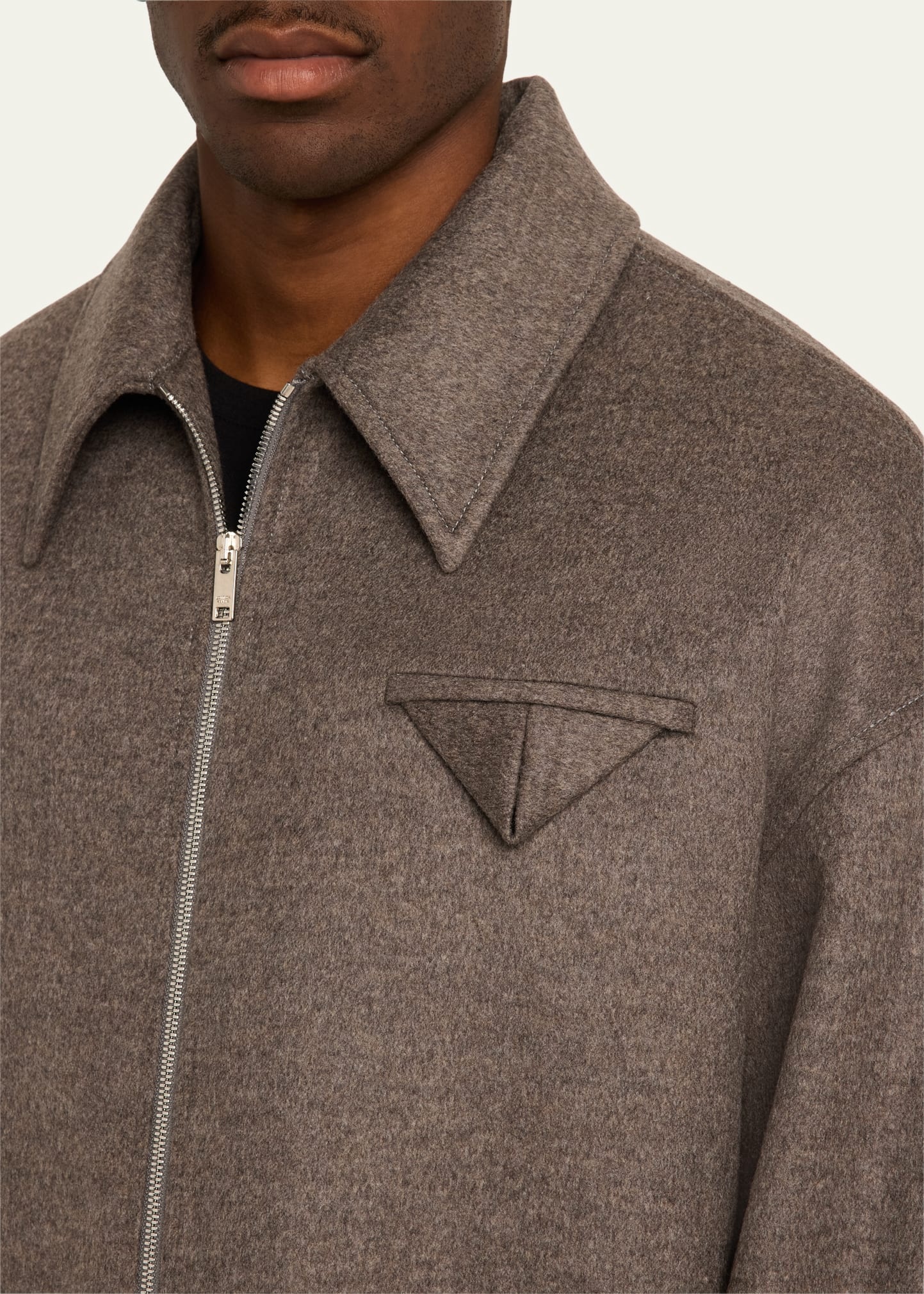 Men's Melange Wool-Cashmere Blouson Jacket - 5